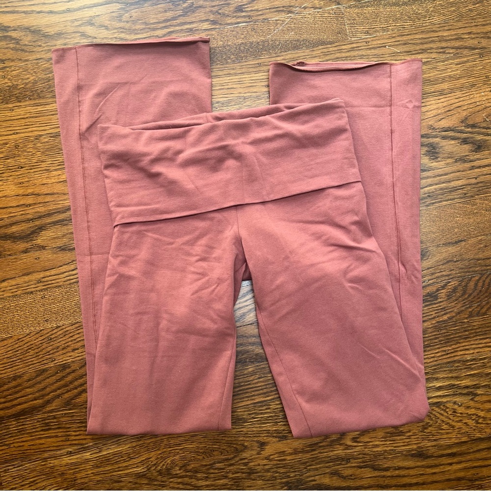 Skims Women's Cotton Jersey Foldover Pants - Redwood